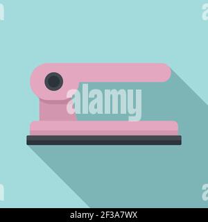 Hole punch stapler icon, flat style Stock Vector