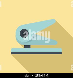 Paper punch icon, flat style Stock Vector