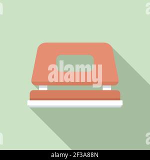 Office hole puncher icon, flat style Stock Vector