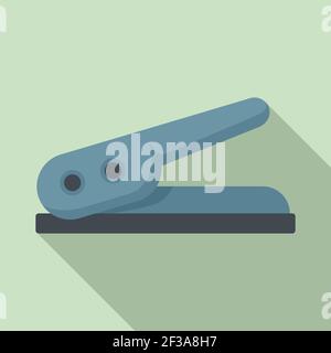 Hole stapler icon, flat style Stock Vector