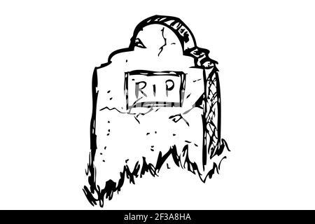 Rip Rest In Peace Gravestone Vector. Headstone Template Illustration 