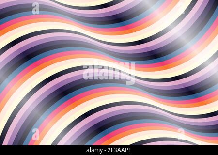 Abstract wave colorful stripes background element in vector illustration. Stock Vector