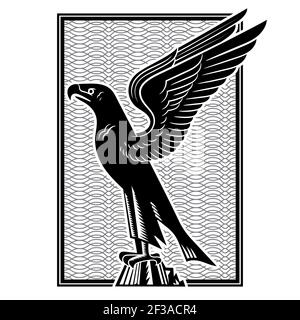 Eagle. Stylized image of an eagle with outstretched wings Stock Vector