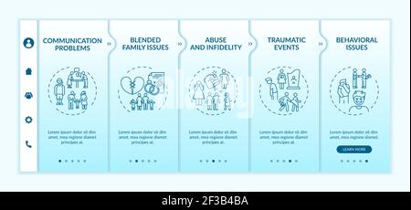 Online family therapy types onboarding vector template Stock Vector