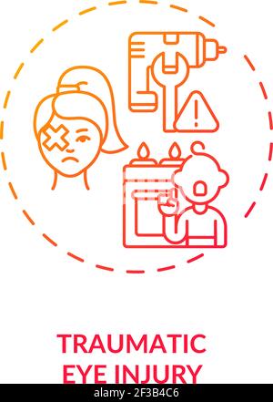 Traumatic eye injury concept icon Stock Vector