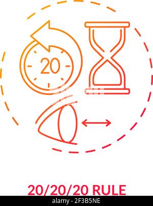 Use 20 20 20 rule concept icon Stock Vector