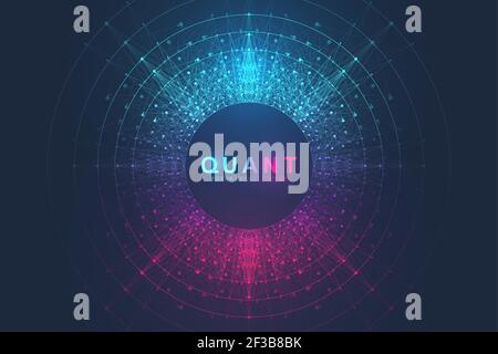 Innovative vector illustration for processing big data quantum computer technologies, analysis and structuring of information. Big data machine Stock Vector