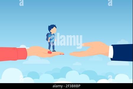 Divorce, legal separation, child custody concept Stock Vector