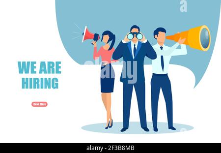 Vector of office workers a recruiting team looking for a new employee. Stock Vector
