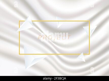 Abstract white background with soft waves Wave silk background Stock Vector