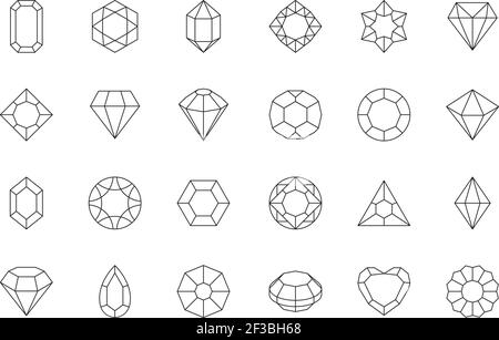 Gems stones icon. Diamond jewels luxury quality gifts vector low poly vector symbols Stock Vector
