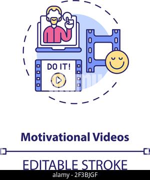 Motivational videos concept icon Stock Vector