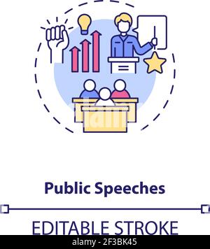 Public speeches concept icon Stock Vector