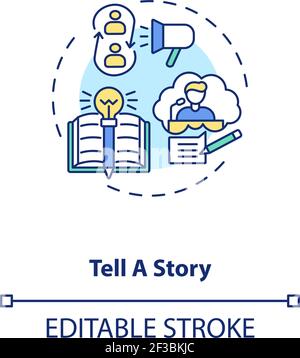 Tell story concept icon Stock Vector