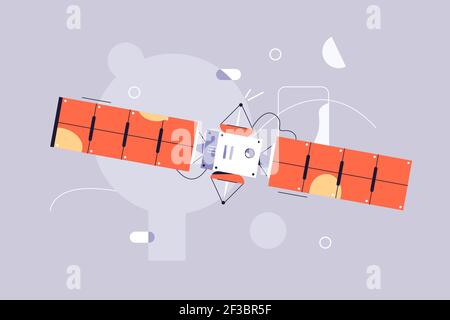 Satellite fly in space Stock Vector