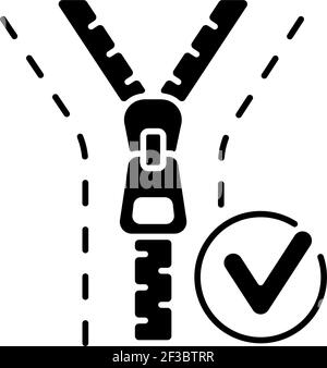 Zipper repair and replacement black linear icon Stock Vector