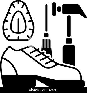 Shoe repair and reconditioning black linear icon Vector Image