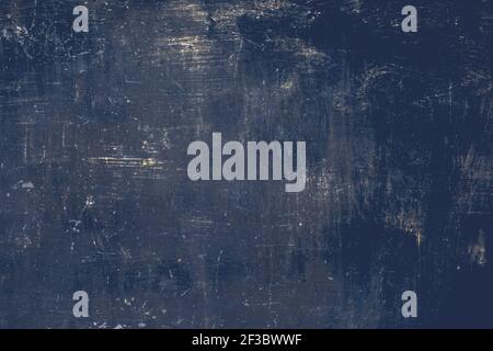 Old worn blue scraped metal sheet grunge texture or background Stock Photo