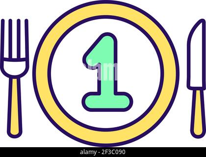 First meal RGB color icon Stock Vector