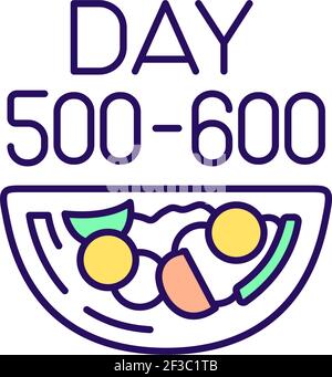 Dieting plan RGB color icon Stock Vector
