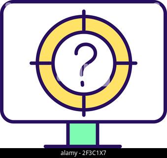 Online questionnaire RGB color icon Stock Vector