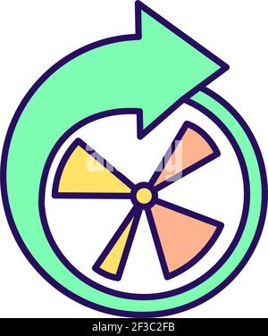 Intermittent fasting periods RGB color icon Stock Vector