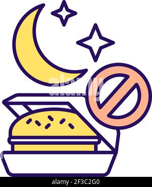 No junk food RGB color icon Stock Vector