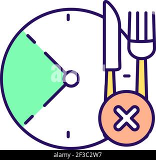 Skip meal RGB color icon Stock Vector