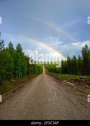 The Rainbow over Rural Landscape after Thunderstorm Stock Photo - Alamy