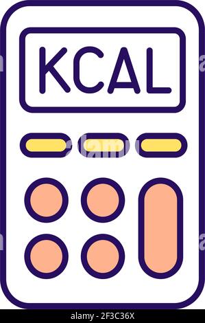Calorie calculator RGB color icon Stock Vector