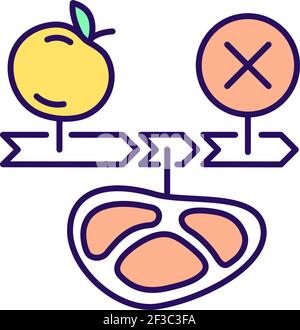 Intermittent fasting diet RGB color icon Stock Vector