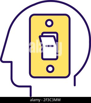 Switch attention RGB color icon Stock Vector