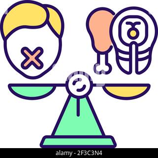 Dieting RGB color icon Stock Vector