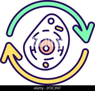 Cellular regeneration RGB color icon Stock Vector