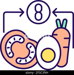 Healthy meal RGB color icon Stock Vector