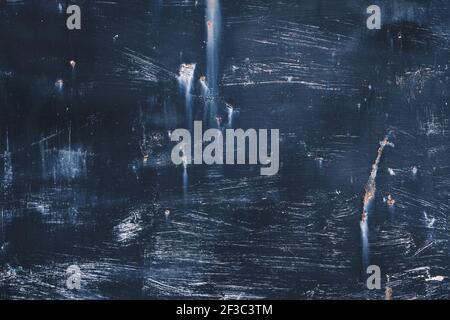 Old worn blue painted metal sheet grunge background or texture Stock Photo