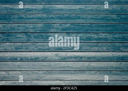 Old blue painted rustic wooden planks wall Stock Photo