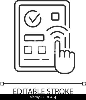 Predictive touch technology linear icon Stock Vector