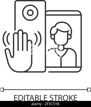Video intercoms linear icon Stock Vector