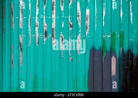 Old metallic sheet with paint stains, grunge background or texture Stock Photo