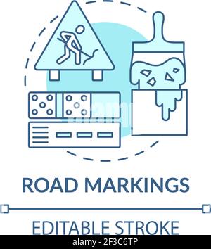 Road markings concept icon Stock Vector