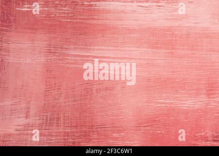 Pink painted distressed wooden backdrop, grunge background or texture with brushstrokes Stock Photo