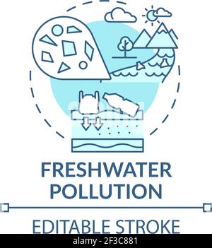 Freshwater pollution concept icon Stock Vector