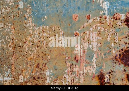 Old corroded metal sheet grunge background or texture Stock Photo