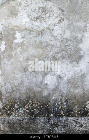 Old worn concrete wall with skirting board, grunge background or texture Stock Photo