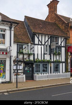 The exterior of Friends AA Rosette restaurant in High Street, Pinner, Middlesex, England, UK Stock Photo