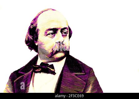 Gustave Flaubert, 1821 – 1880, French novelist Stock Photo