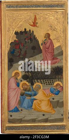 Scenes from the Passion of Christ: The Agony in the Garden [left panel], 1380s. Stock Photo