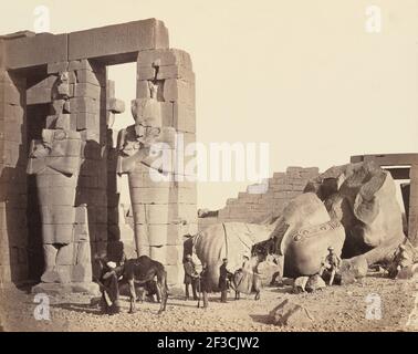 The Ramasseum of El-Kurneh, Thebes, First View, c. 1857. Stock Photo