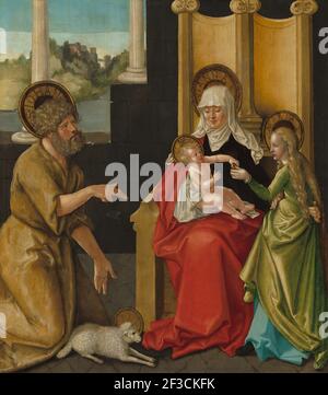 Saint Anne with the Christ Child, the Virgin, and Saint John the Baptist, c. 1511. Stock Photo